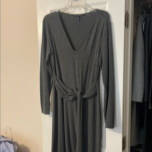 Elegant Gray V-Neck Dress